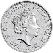 2 Pounds - Elizabeth II 5th portrait; 1 oz Fine Silver obverse image