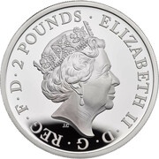 2 Pounds - Elizabeth II 5th portrait; 1 oz Fine Silver obverse image