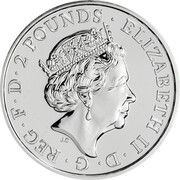 2 Pounds - Elizabeth II Year of the Monkey; 1 oz Fine Silver obverse image