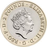 2 Pounds - Elizabeth II 5th portrait; Shakespeare, Comedy obverse image