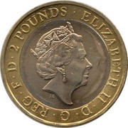 2 Pounds - Elizabeth II 5th portrait; The Army obverse image