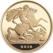 2 Sovereigns- Elizabeth II Butler effigy, United Kingdom, 2016 reverse image