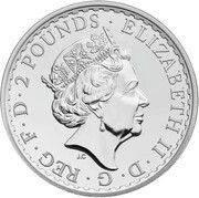2 Pounds - Elizabeth II 5th portrait; 1 oz Fine Silver obverse image