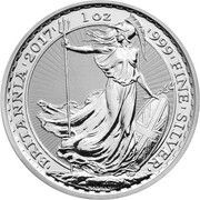 2 Pounds - Elizabeth II 5th portrait; 1 oz Fine Silver, United Kingdom, 2017 reverse image