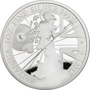 2 Pounds - Elizabeth II 5th portrait; 1 oz Fine Silver, United Kingdom, 2017 reverse image