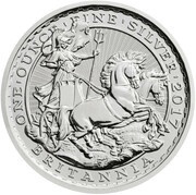 2 Pounds - Elizabeth II 5th portrait; 1 oz Fine Silver, United Kingdom, 2017 reverse image