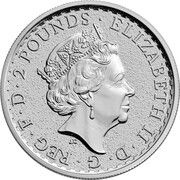 2 Pounds - Elizabeth II Year of the Rooster; 1 oz Fine Silver obverse image