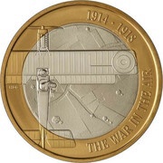 2 Pounds - Elizabeth II WWI Aviation; Silver Proof, United Kingdom, 2017 reverse image