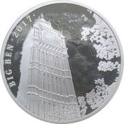 2 Pounds - Elizabeth II Big Ben; Silver Proof, United Kingdom, 2017 reverse image