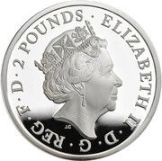 2 Pounds - Elizabeth II Lion of England; Silver Proof obverse image