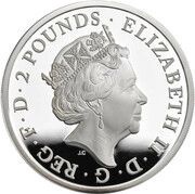 2 Pounds - Elizabeth II Unicorn of Scotland; Silver Proof obverse image