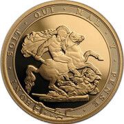 2 Sovereigns - Elizabeth II 5th portrait; Garter type, United Kingdom, 2017 reverse image