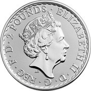 2 Pounds - Elizabeth II 5th portrait; 1 oz Fine Silver obverse image