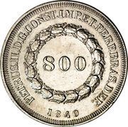 800 Réis - Pedro II obverse image