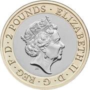 2 Pounds - Elizabeth II 5th portrait; Frankenstein obverse image