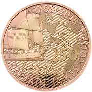 2 Pounds - Elizabeth II Captain Cook - I; Gold Proof, United Kingdom, 2018 reverse image