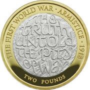 2 Pounds - Elizabeth II First World War Armistice; Silver Piedfort, United Kingdom, 2018 reverse image