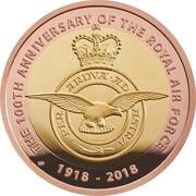 2 Pounds - Elizabeth II Royal Air Force Badge; Gold Proof, United Kingdom, 2018 reverse image
