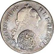 960 Réis - João, Prince Regent Minas Gerais; countermarked on Bolivia 8 Reales, KM#55 obverse image