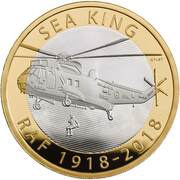 2 Pounds - Elizabeth II RAF Sea King; Silver Proof, United Kingdom, 2018 reverse image