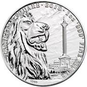 2 Pounds - Elizabeth II Trafalgar Square; 1 oz Fine Silver, United Kingdom, 2018 reverse image