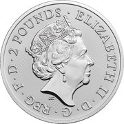2 Pounds - Elizabeth II Two Dragons; 1 oz Fine Silver obverse image