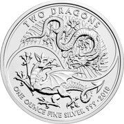 2 Pounds - Elizabeth II Two Dragons; 1 oz Fine Silver, United Kingdom, 2018 reverse image