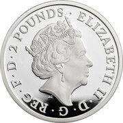2 Pounds - Elizabeth II Black Bull of Clarence; Silver Proof obverse image