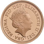 2 Sovereigns- Elizabeth II 5th portrait; Sapphire Coronation obverse image