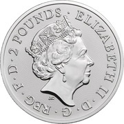 2 Pounds - Elizabeth II Year of the Pig; 1 oz Fine Silver obverse image