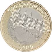 2 Pounds - Elizabeth II 5th Portrait; D-Day Anniversary, United Kingdom, 2019 reverse image