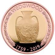 2 Pounds - Elizabeth II Wedgwood; Gold Proof, United Kingdom, 2019 reverse image