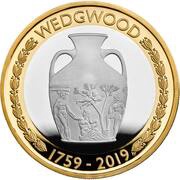 2 Pounds - Elizabeth II Wedgwood; Silver Proof, United Kingdom, 2019 reverse image
