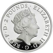 2 Pounds - Elizabeth II Falcon of the Plantagenets; Silver Proof obverse image