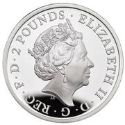2 Pounds - Elizabeth II 5th portrait; 1 oz Fine Silver obverse image