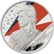 2 Pounds - Elizabeth II David Bowie; Silver Proof, United Kingdom, 2020 reverse image