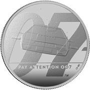 2 Pounds - Elizabeth II James Bond - II; Silver Proof, United Kingdom, 2020 reverse image