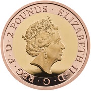 2 Pounds - Elizabeth II Agatha Christie; Gold Proof obverse image