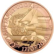 2 Pounds - Elizabeth II Captain Cook - III; Gold Proof, United Kingdom, 2020 reverse image