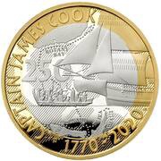 2 Pounds - Elizabeth II Captain Cook - III; Silver Proof, United Kingdom, 2020 reverse image