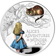 2 Pounds - Elizabeth II Alice's Adventures in Wonderland; Silver Proof, United Kingdom, 2021 reverse image