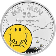 2 Pounds - Elizabeth II Mr Happy; Silver Proof, United Kingdom, 2021 reverse image