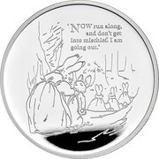 2 Pounds - Elizabeth II Peter Rabbit; Silver Proof, United Kingdom, 2021 reverse image