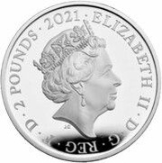 2 Pounds - Elizabeth II Mahatma Gandhi; Silver Proof obverse image