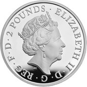 2 Pounds - Elizabeth II Griffin of Edward III; Silver Proof obverse image