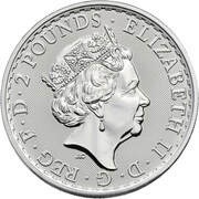 2 Pounds - Elizabeth II 5th portrait; 1 oz Fine Silver obverse image