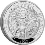 2 Pounds - Elizabeth II 5th portrait; 1oz Fine Silver, United Kingdom, 2022 reverse image