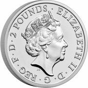 2 Pounds - Elizabeth II 5th portrait; 1 oz Fine Silver obverse image