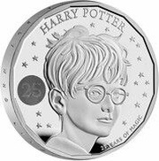 2 Pounds - Elizabeth II Harry Potter; Silver Proof, United Kingdom, 2022 reverse image
