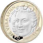 2 Pounds - Elizabeth II 5th portrait; Dame Vera Lynn, United Kingdom, 2022 reverse image